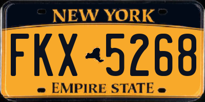 NY license plate FKX5268