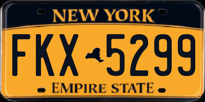 NY license plate FKX5299