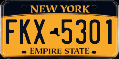 NY license plate FKX5301