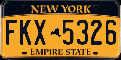 NY license plate FKX5326