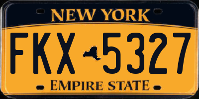 NY license plate FKX5327