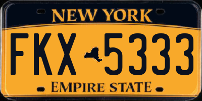 NY license plate FKX5333