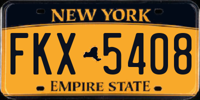 NY license plate FKX5408