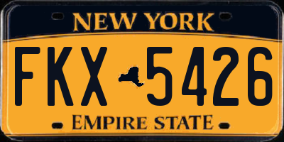 NY license plate FKX5426
