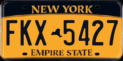 NY license plate FKX5427