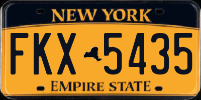NY license plate FKX5435
