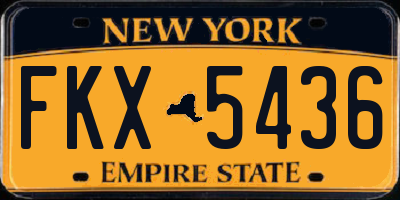 NY license plate FKX5436