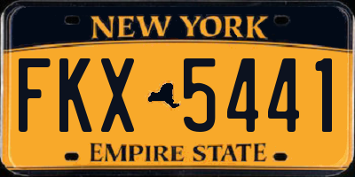 NY license plate FKX5441