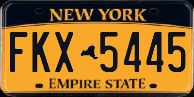 NY license plate FKX5445