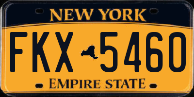 NY license plate FKX5460