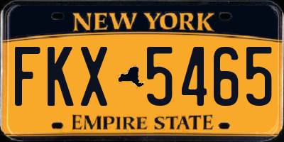 NY license plate FKX5465