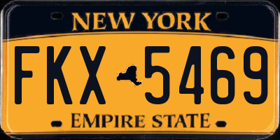 NY license plate FKX5469