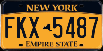 NY license plate FKX5487