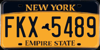 NY license plate FKX5489