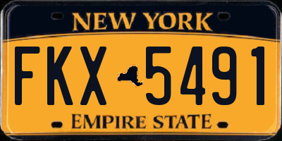 NY license plate FKX5491