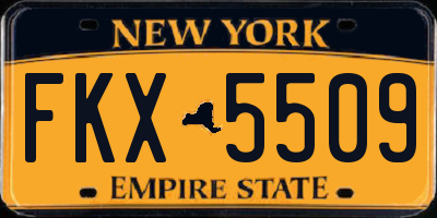 NY license plate FKX5509