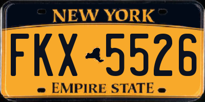NY license plate FKX5526