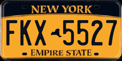 NY license plate FKX5527