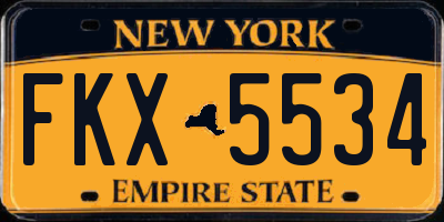 NY license plate FKX5534