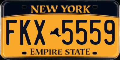 NY license plate FKX5559