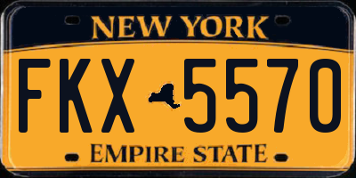 NY license plate FKX5570