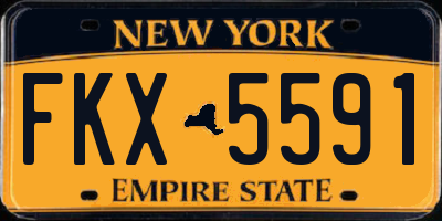 NY license plate FKX5591