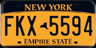 NY license plate FKX5594