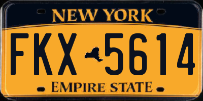 NY license plate FKX5614