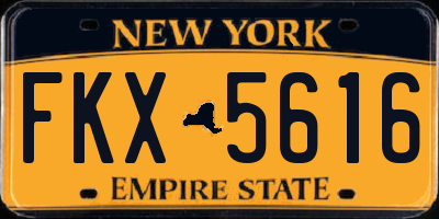NY license plate FKX5616