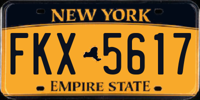 NY license plate FKX5617
