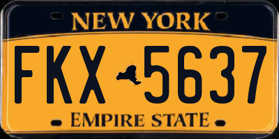 NY license plate FKX5637