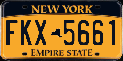 NY license plate FKX5661