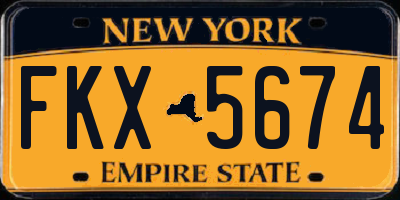 NY license plate FKX5674