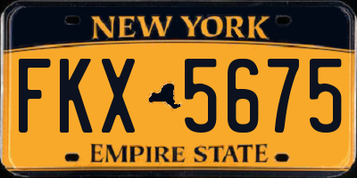 NY license plate FKX5675