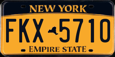 NY license plate FKX5710