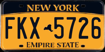 NY license plate FKX5726
