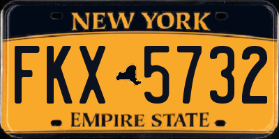 NY license plate FKX5732