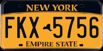 NY license plate FKX5756