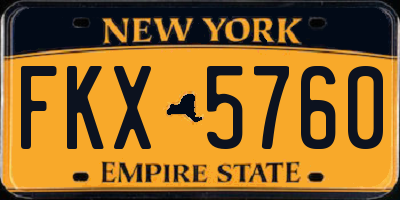 NY license plate FKX5760