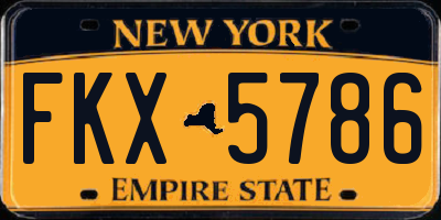 NY license plate FKX5786