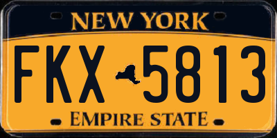NY license plate FKX5813