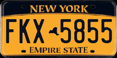 NY license plate FKX5855