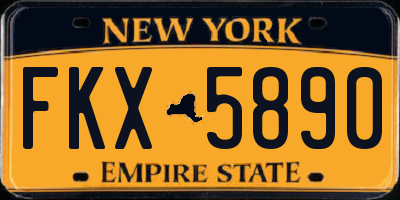 NY license plate FKX5890