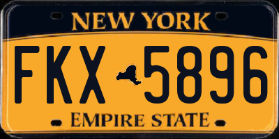 NY license plate FKX5896