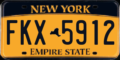 NY license plate FKX5912