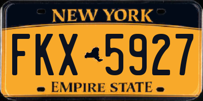 NY license plate FKX5927