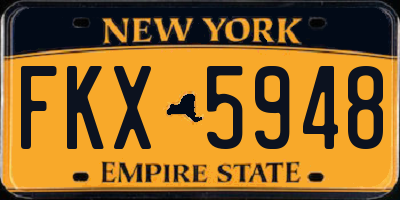 NY license plate FKX5948