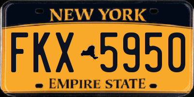 NY license plate FKX5950