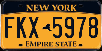 NY license plate FKX5978