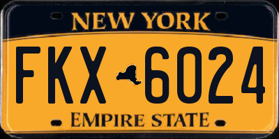 NY license plate FKX6024